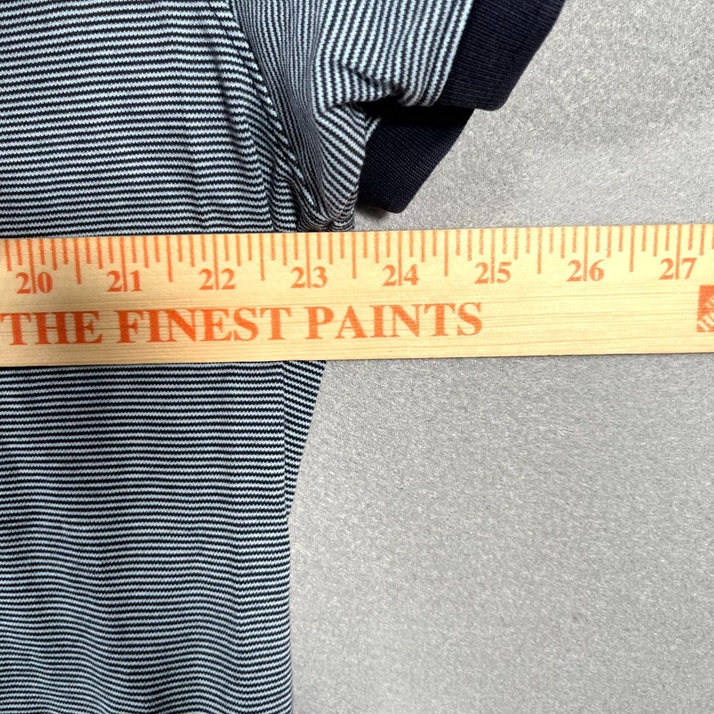 Calvin Klein Liquid Touch Polo Shirt Mens 2XL White Navy Striped Golf Tennis - Picture 4 of 5